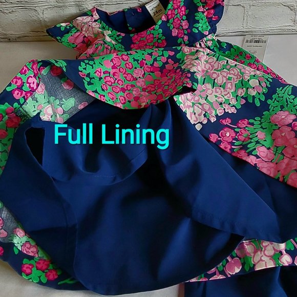 'CARTERS' 2-PIECE LINED 'BURSTING BOUQUET' FLORAL DRESS & BLOOMERS SET - Picture 7 of 14